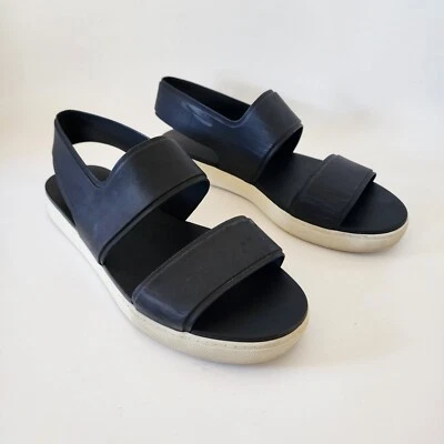 Сандалии Vince Eres размер 8,5 водонепроницаемые резиновые сандалии с ремешком черные белые пляжные - Изображение 1 из 4