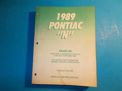 1989 PONTIAC GRAND AM N BODY PARTS AND ILLUSTRATION CATALOG SEPTEMBER 1988 Foto 1 de 4