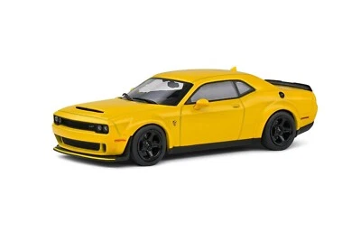 1/43 Dodge Challenger SRT Demon Yellow 2018 Diecast Model Car By Solido S4310308 - Image 1 of 4