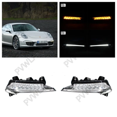 Par de luces diurnas LED antiniebla DRL para Porsche 911/991 2012-2017 Foto 1 de 4