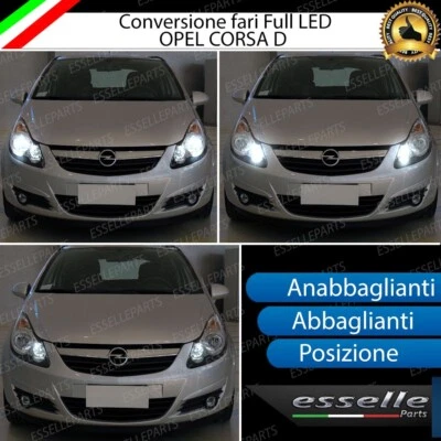 CONVERSIONE FARI FULL LED PER OPEL CORSA D LED CANBUS H7 12000lm 6000K BIANCO - Immagine 1 di 4
