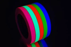 Half Inch UV Glow Blacklight Reactive Fluorescent Gaffer Tape 1 Roll x 25 Yards - Picture 1 of 19