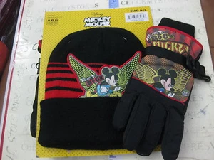 NEW DISNEY MICKEY MOUSE #68077 Boys Winter Hat & ski Gloves Set sz M/L - Picture 1 of 1