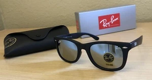 NEW RAYBAN WAYFARER 2140 Size 50-22 Mirror Silver G-15 50MM LensAUTHENTIC Italy - Picture 1 of 6