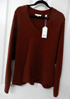 NWT Women's Vince Cashmere V-NeckSweater  Currant (Red Brown) SKU117/FRPM.15
