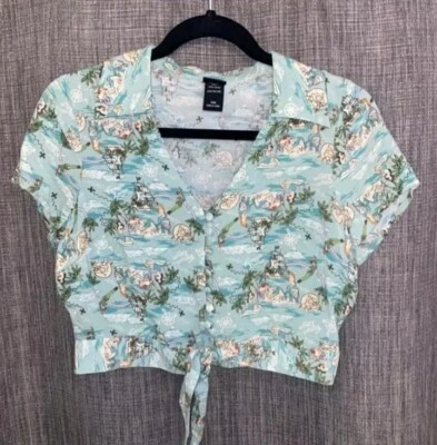 Blusa Disney Mermaid Lagoon Peter Pan con Corbatas, Cuello y 7 Botones Talla L Foto 1 de 4