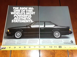 1987 BMW M6 ORIGINAL 2 PAGE AD - Picture 1 of 13