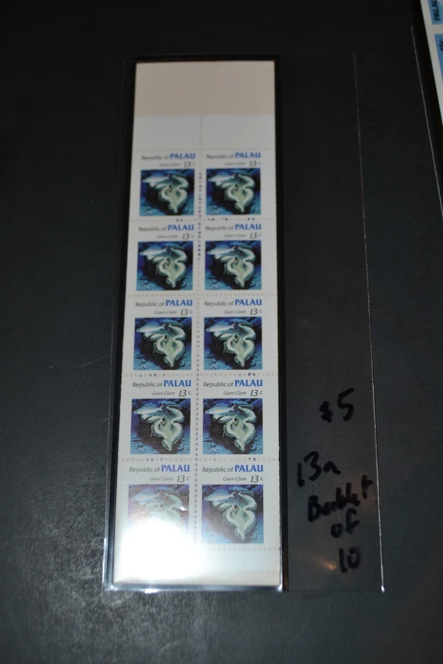 PALAU SCOTT #13A GIANT CLAM MNH COMPLETE BOOKLET OF 10 - Image 1 of 1