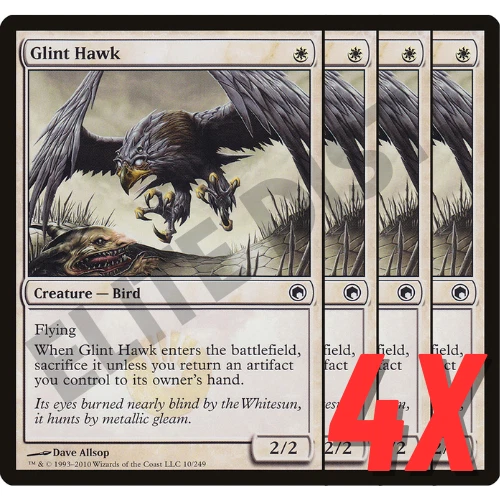 MTG Glint Hawk (Scars of Mirrodin) 10/249 (NEAR MINT) (4X) - Image 1 of 1