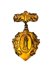 Stella Maris Star of the Sea Baby or Baptismal Pin Vintage Religious Medal Mary - Picture 1 of 4