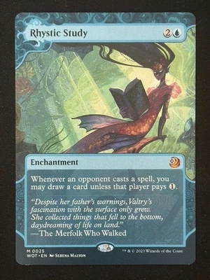 1x MTG Rhystic Study - Wilds of Eldraine: Enchanting Tales (WOT) #25 - Magic - Image 1 of 2