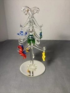 Palma de Cristal Árbol de Navidad con Adornos de Peces Vidrio Soplado Vacaciones - Imagen 1 de 6