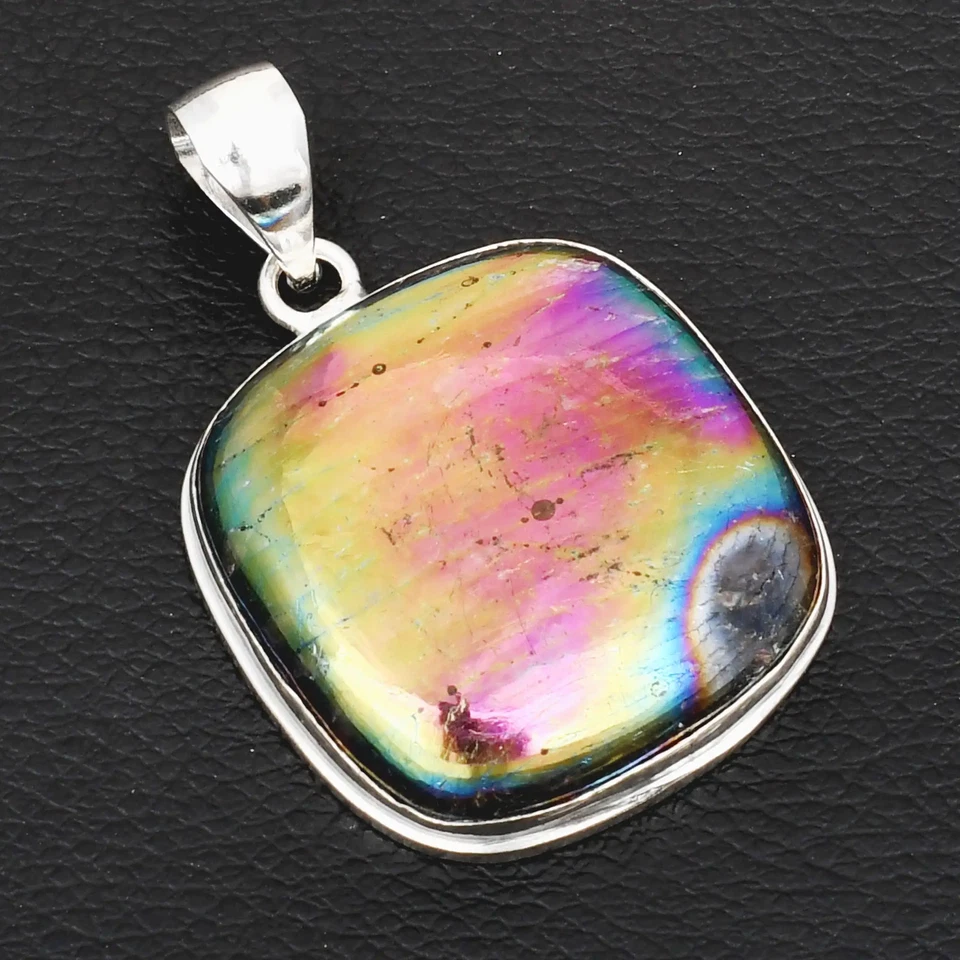 Colgante de piedras preciosas de cuarzo aura de titanio hecho a mano joyería regalo 2,04" AP-41052 Foto 1 de 1