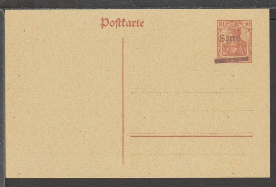 ✔️ GERMANY SAARGEBIET RARE POSTCARD REPRODUCTION (062) - Image 1 of 1