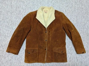 Chaqueta de cuero vintage años 50 60 gamuza dividida PIEL DE VACA 36 RANCHER WESTERN sherpa - Imagen 1 de 8