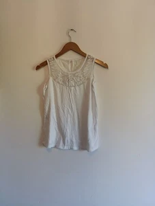 Genuine Next Sleeveless White T-shirt Size 8 - Picture 1 of 7