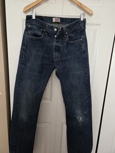 Jeans Levis 501 Para Hombre 32x36 Azul Denim Pierna Recta Botón Mosca Envejecido - Imagen 1 de 11