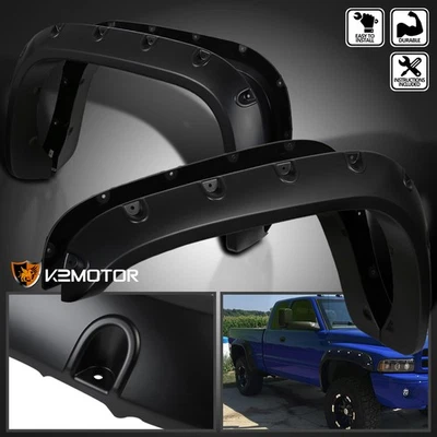 Fits 1994-2001 Dodge Ram 1500 2500 3500 Front+Rear Pocket Style Fender Flares Foto 1 de 4