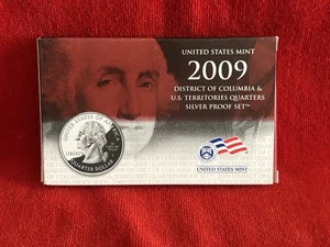 2009 US Mint District of Columbia & Territories Quarters Silver Proof Set & COA - Picture 1 of 10