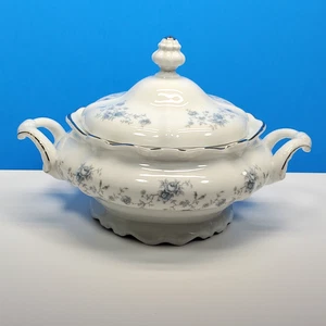 Vintage Johann Haviland Covered Vegetable Dish Blue Garland Germany - Picture 1 of 9