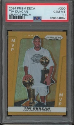 2024-25 Panini Prizm Deca TIM DUNCAN #300 MVP naranja/49 PSA 10 GEMAS COMO NUEVO JMPJ1 Foto 1 de 2