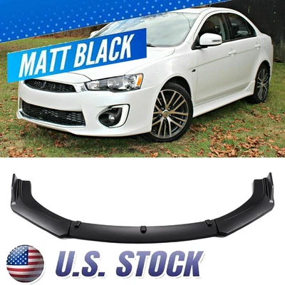 Front Bumper Lip Splitter Spoiler Matte Black For Mitsubishi Lancer 2010-2017 Foto 1 de 4