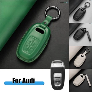 Genuine Leather Car Key Fob Case Cover For Audi Q3 Q5 TT S3 S4 A4 A5 A6 A7 A8 - Picture 1 of 17