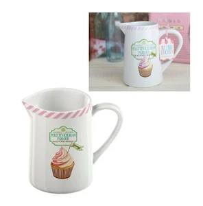 Weiß Keramik Milch Milchkännchen Kanne Sahne Servieren Retro Leckereien 50er Kanne Vintage - Bild 1 von 4