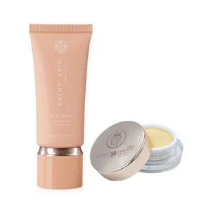 Set Kathy 3B Cream Gold Tint Powder + HYA Serum Aqua Sunscreen SPF50+ PA++++ - Picture 1 of 14