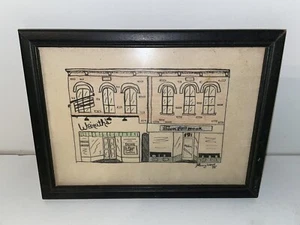 Pen And Ink Drawing Of Street Corner Nancy West Wadsworth Ohio 1975 - Picture 1 of 2