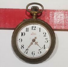 Vtg Ancre Precision 18 Rubis Track Race Scenery Pocket Watch For Parts Or Repair