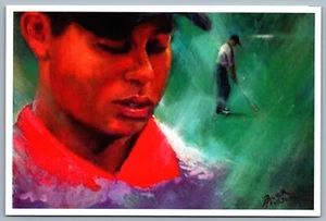 Postcard Tiger Woods by Buck Paulson Players Authentic Direct #388/20000 - Picture 1 of 2