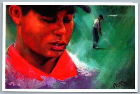 Postcard Tiger Woods by Buck Paulson Players Authentic Direct #388/20000 Cover