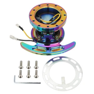 Works Bell Rapfix Flip Up Racing Steering Wheel Quick Release Hub Kit Neo Chrome - Picture 1 of 12