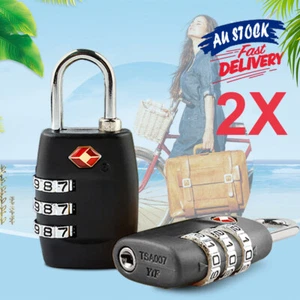 2pcs Security Locks Travel Luggage Combination Code PadLock Suitcase 3-Dial TSA - Picture 1 of 12