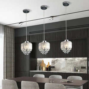 3 Pcs Crystal Ceiling Lights Modern E26 Bedroom Licing Room Pendant Lamp Fixture - Picture 1 of 13