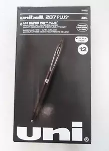 Uniball 207 Plus+ einziehbare Gel-Stifte, mittlere Spitze, 0,7 mm, schwarze Tinte, 12er-Pack - Bild 1 von 2