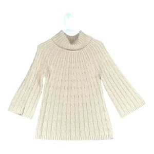 Alfani Petites No Size Gold Metallic Thread Turtleneck Sweater Bell Sleeve - Picture 1 of 13