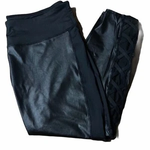 Bebe Sport Women Leggings Glossy Shine Workout Yoga Mesh Legs Size 3X NWOT - Picture 1 of 10