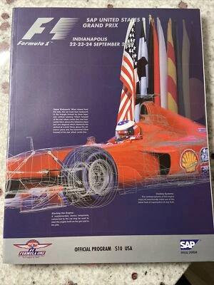 USGP Program  F-1 Indy Indianapolis Motor Speedway 2000 - - Image 1 of 3