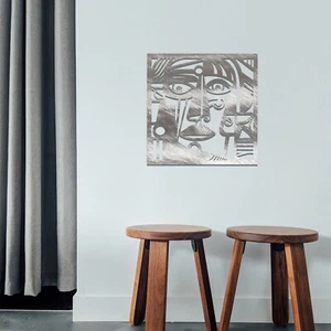 Modern Abstract Woman's Face Metal Wall Art: Picasso Inspired Wall Decor - Picture 1 of 19