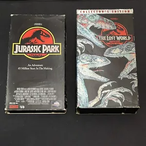 Jurrasic Park 1993 & The Lost World Collectors Edition 2000 VHS - Picture 1 of 2