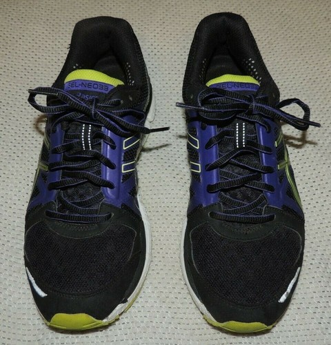 WOMEN'S ASICS GEL NEO 33 BLACK PURPLE T272N MARATHON RUNNING SHOES SIZE 9 EUC!!