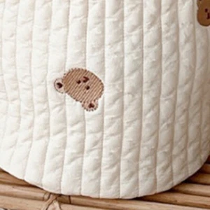 Baby Bottle Storage Bag Cotton Bucket Shape Embroidery Diaper Organizer Hot - Picture 1 of 5
