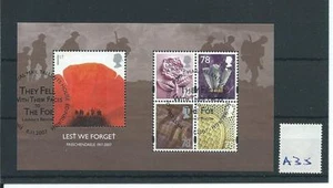 wbc. - GB MINIATURE SHEET - A35 - 2007- LEST WE FORGET PASSCHENDAELE - FINE USED - Picture 1 of 1