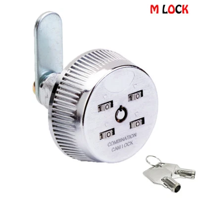 M LOCK LOT OF 2 Combi-Cam 7802S 4-Dial Combination Cabinet Lock 5/8” Cylinder KD