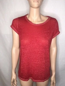 Women's NWT INC International Concepts Red Petite Hi-Low T-Shirt Size M - Picture 1 of 4