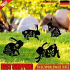 4Pcs Black Rabbit Lawn Stakes Aesthetic Easter Bunny Statue Decor Party Favors