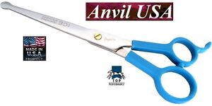 Top Performance Anvil Dog GROOMING STRAIGHT 7 1/2"Safety/Blunt Tip Shear Scissor