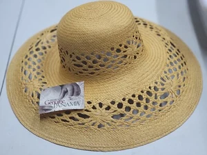 Genuine Panama Hand-Woven Toquilla Straw Hat Wide Brim Brown 🔥 MADE IN ECUADOR - Picture 1 of 6
